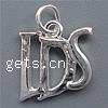 Zinc Alloy Message Pendants, Letter, plated Approx 3mm 