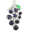 Zinc Alloy Enamel Pendants, Grape, plated Approx 2mm 