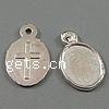 Zinc Alloy Pendant Cabochon Setting, Oval, plated cadmium free Approx 