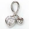 Cubic Zirconia Stainless Steel Pendant, 316 Stainless Steel, Heart, Grade AAA Approx 