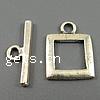 Zinc Alloy Toggle Clasp, Square, single-strand cadmium free 