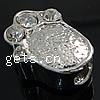 Strass Zink Legierung Europa Perlen, Zinklegierung, Fußabdruck, plattiert, ohne troll & mit Strass, keine, frei von Nickel, Blei & Kadmium, 13x15x9mm, Bohrung:ca. 5mm, verkauft von PC