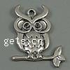 Zinc Alloy Animal Pendants, Owl, plated nickel, lead & cadmium free Approx 2mm 