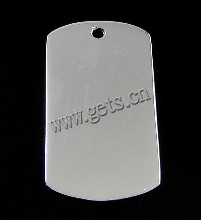 Sterling Silber Tag, 925 Sterling Silber, Rechteck, plattiert, keine, 16x28.5x0.8mm, Bohrung:ca. 1.8mm, verkauft von PC