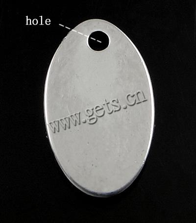 Stainless Steel Tag Charm, 304 Stainless Steel, Flat Oval, machine polishing, original color, 7.5x12.7x1.5mm, Hole:Approx 1.5mm, 3000PCs/Bag, Sold By Bag