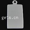 Sterling Silver Tag, 925 Sterling Silver, Rectangle, plated Approx 1.5mm 