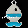 Zinc Alloy Enamel Pendants, Fish, plated nickel, lead & cadmium free Approx 2.5mm 