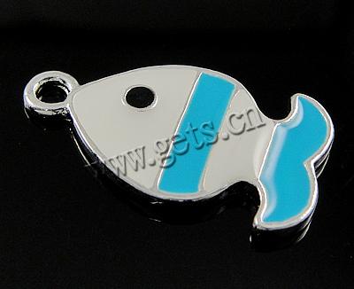 Zinc Alloy Enamel Pendants, Fish, plated, more colors for choice, nickel, lead & cadmium free, 26x14.5x2mm, Hole:Approx 2.5mm, Sold By PC