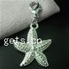 Zinc Alloy Lobster Clasp Charm, Star, plated nickel, lead & cadmium free 