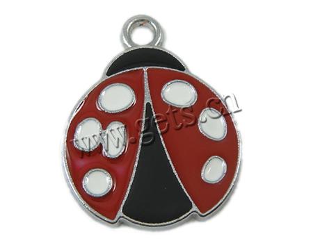 Pendentifs animaux en alliage de zinc, coccinelle, Placage, émail, plus de couleurs à choisir, 26x20x2mm, Trou:Environ 3mm, Vendu par PC