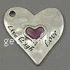 Zinc Alloy Enamel Pendants, Heart, plated, with heart pattern Approx 3mm 