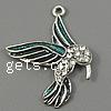 Zinc Alloy Animal Pendants, Eagle, plated, enamel & with rhinestone Approx 2mm 