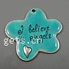 Zinc Alloy Enamel Pendants, Flower, word believe in love, plated, 5 petal & with letter pattern Approx 2mm 