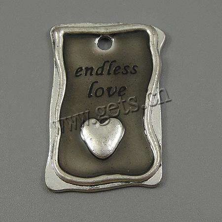 Zinc Alloy Enamel Pendants, Rectangle, plated, more colors for choice, 29x42x2mm, Hole:Approx 3mm, Sold By PC