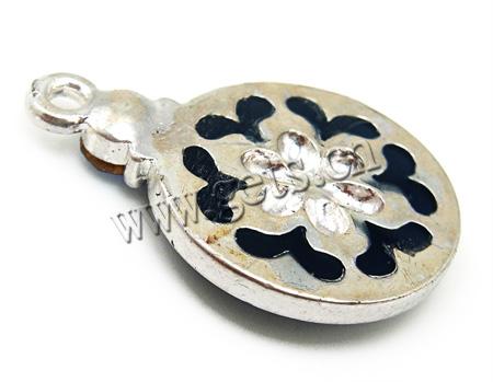 Zinc Alloy Enamel Pendants, Coin, plated, with rhinestone, more colors for choice, 29x20x9mm, Hole:Approx 2mm, Sold By PC