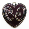 Zinc Alloy Enamel Pendants, Heart, plated nickel, lead & cadmium free Approx 2mm 