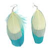 Fashion Feather Earring , iron earring hook, mixed colors 