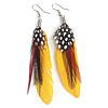 Fashion Feather Earring , iron earring hook, mixed colors 