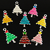 Pendentifs de Noël en alliage de zinc, avec émail, arbre de noël, Placage, émail, plus de couleurs à choisir Environ 1.5mm, Vendu par PC