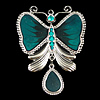 Zinc Alloy Animal Pendants, Butterfly, plated, enamel & with rhinestone Approx 2mm 