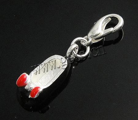 Zink Legierung Emaille Anhänger , Zinklegierung, Messing Karabinerverschluss, Schuhe, plattiert, keine, 15x8x6mm,12x6mm, verkauft von PC