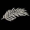 Rhinestone Zinc Alloy Brooch, with Zinc Alloy, Leaf, lead & nickel free 