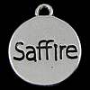 Zinc Alloy Message Pendants, Coin, plated Approx 2mm 