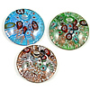 Pendentifs Millefiori tranche verre, pièce de monnaie, sable d'or & sable d'or & feuille d'argent, plus de couleurs à choisir Environ 8mm, Vendu par PC