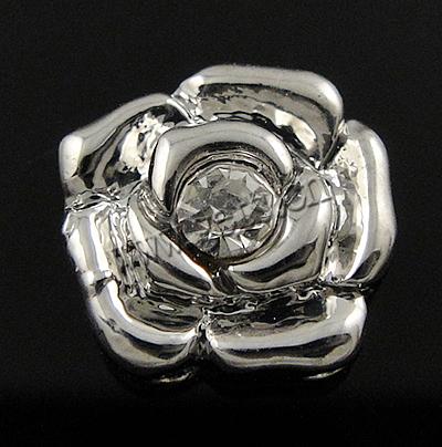 Strass Zinklegierung Perlen, Blume, plattiert, keine, 8.5x8.5x4mm, Bohrung:ca. 1mm, verkauft von PC