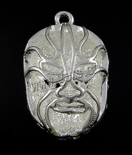 Pendentifs en forme de personnage en alliage de Zinc, Masque, Placage, émail, plus de couleurs à choisir, sans nickel, 28x44x19mm, Trou:Environ 3.5mm, Vendu par PC