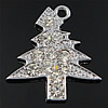 Zinc Alloy Christmas Pendants, Christmas Tree, with rhinestone Approx 2mm 