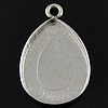 Stainless Steel Pendant Setting, Teardrop, original color Approx 2mm, Inner Approx 