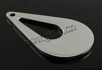 Stainless Steel Tag Charm, Teardrop, Customized, original color, 30x18x1.3mm, Hole:Approx 2mm, Sold By PC