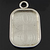 Stainless Steel Pendant Setting, Rectangle, original color Approx 3mm, Inner Approx 