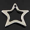 Acero inoxidable colgante de la estrella, color original, 17x15x2mm, agujero:aproximado 1.5mm, Vendido por UD