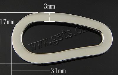 Stainless Steel Linking Ring, Teardrop, Customized, more colors for choice, 31x17x2mm, 3mm, Sold By PC