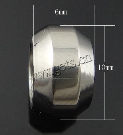 ステンレス鋼の大ホールビーズ, ステンレス, 円形, カスタマイズ, オリジナルカラー, 10x6mm, 穴:約 6mm, 売り手 パソコン