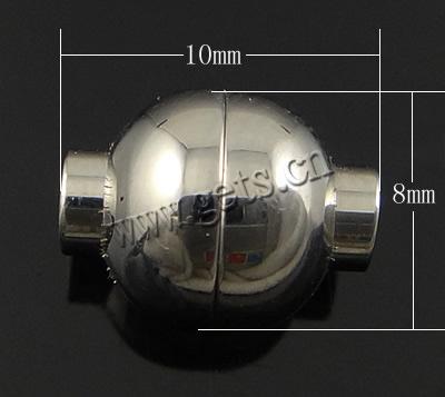 Cierre magnético redondo de acero inoxidable, Linterna China, Modificado para requisitos particulares, color original, 10x8mm, agujero:aproximado 2mm, Vendido por UD
