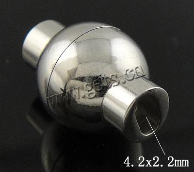 Fermeture magnétique en acier inoxydable rond, lanterne, Personnalisé, couleur originale, 15x10mm, Vendu par PC