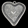 Zinc Alloy Heart Pendants, plated nickel, lead & cadmium free Approx 2mm 