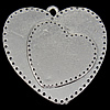 Zinc Alloy Heart Pendants, plated nickel, lead & cadmium free Approx 2mm 