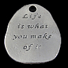 Zinc Alloy Message Pendants, Teardrop, plated Approx 4.5mm 