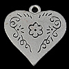 Zinc Alloy Heart Pendants, plated nickel, lead & cadmium free Approx 2mm 