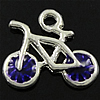 Fahrzeug Zinklegierung Anhänger, Fahrrad, plattiert, Kundenindividuell & Emaille, keine, frei von Kadmium, 18x16x3mm, Bohrung:ca. 2mm, verkauft von PC