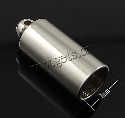 Stainless Steel End Caps, Tube, Customized, original color, 12.5x5mm, Hole:Approx 4mm, 1000PCs/Bag, Sold By Bag