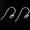 Sterling Silver Hook Earwire, 925 Sterling Silver, plated 14mm, 1mm 