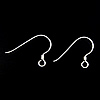 Sterling Silver Hook Earwire, 925 Sterling Silver, plated 15mm, 0.6mm 