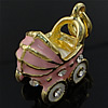 Fahrzeug Zinklegierung Anhänger, Baby Kinderwagen, plattiert, Emaille & mit Strass, keine, 22x18x12mm, Bohrung:ca. 4mm, verkauft von PC