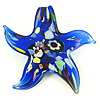 Colgantes de Cristal Millefiori, Cristal de murano, Estrella, arena dorada & arena dorada, más colores para la opción, 51x50x7mm, agujero:aproximado 10mm, Vendido por UD