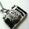 Rhinestone Zinc Alloy Necklace, Camera, with rhinestone Approx 29 Inch 